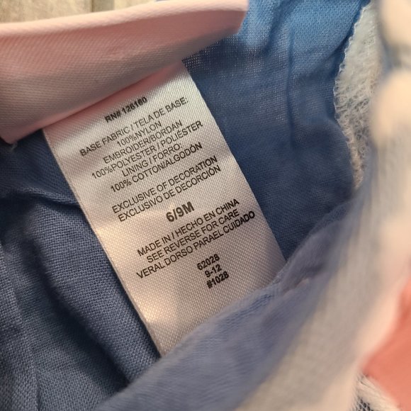 🏷 3/$15Little Lass baby girl summer dress blue with white floral lace size 6-9M - Picture 10 of 10